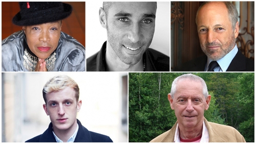 the faces of five speakers coming to Dartmouth's campus this spring